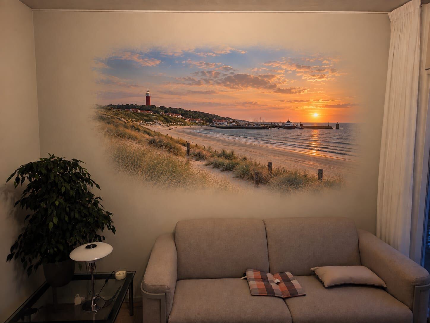 Een zonsondergang in de woonkamer